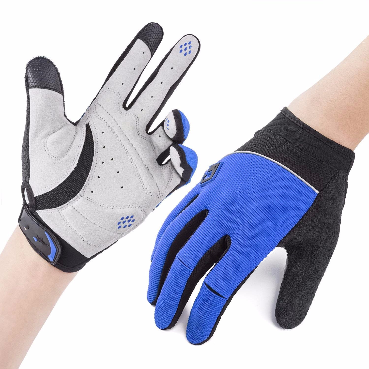 Cotton Leather Cycling Bike Sports Touch Recognition Gloves Mens Women