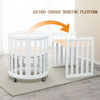 White Circle Wood Baby Crib For Toddler Bed