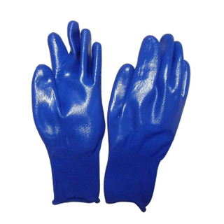 Half Coated Nitrile Blue Gloves Child Garden Labor Gloves